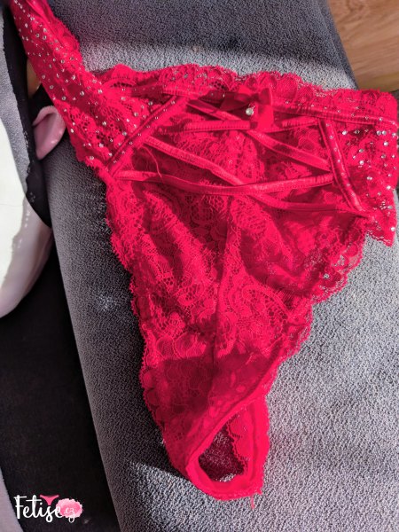 Luxusní červená tanga v plné velikosti (XXL) 💋 – fotografie 5